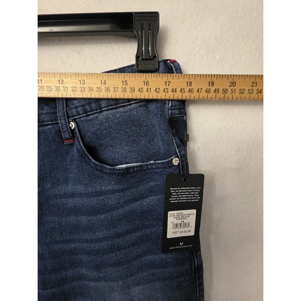 True Religion Ricky SN FlapStraight  Style 700642 Medium Rustic Barn Wash 34x32